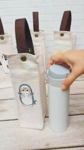 Mofusand Bottle Holder Tumbler Bag Botol Minuman Termos Kopi Kain Kanvas Canvas Tebal Kucing Lucu Kitty Estetik Tempat Minum Tote Wine Jinjing