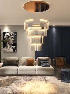 【Warranty】Luxury villa chandelier apartment staircase chandelier Nordic LED lighting Simple living room lamp Modern bedroom decorative light
