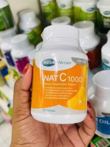 Mega We Care NAT C 1000mg. 60 tablets เมก้า วี แคร์ แนท ซี 1000 มก. 60 เม็ด [1 กระปุก]