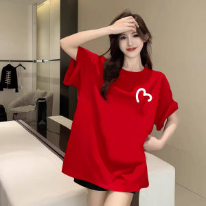Red Short Sleeve T-Shirt Loose Slim Fit Innerwear