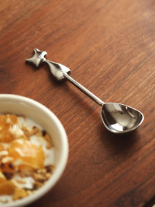 Blue Lotus 304 Stainless Steel Dinner Spoon Cute Cartoon High Aesthetic Value Home Use Sweet Dish Soup Spoon Dining Utensils