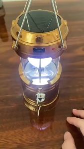 Rechargeable Solar Power LED Telescopic Flashlight Portable Emergency Camping Lantern For Outdoor Hiking Tent Handing Light