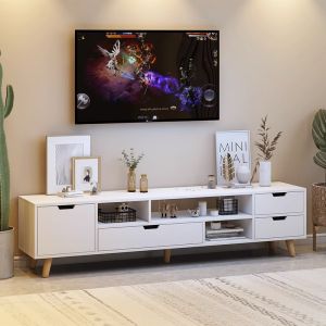 Space-saving Living Room TV Cabinet Floor Cabinet Real Wood Legs