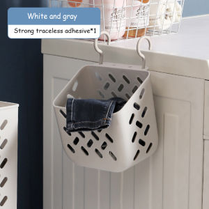 1PCS Wall-Mounted Dirty Clothes Basket Large-Capacity Folding Storage Basket Strong Load-Bearing Hollow Design For Ventilation