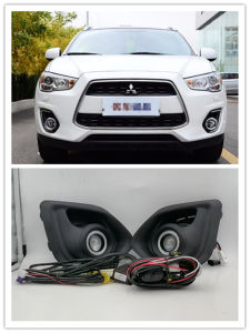 LED Fog Lights Assembly For Mitsubishi ASX 2013 2014 2015 Front Bumper Fog lamp Replacement Angel Eye Daylight Accessories Kit