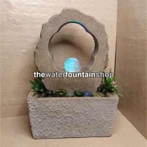 Indoor Desktop Rolling Crystal Ball Fengshui Water Feature Fountain With LED Light For Tabletop