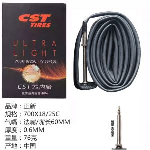 CST Ultralight Inner Tube 700c Road Bicycle Tire Tube 700x18-25c/700x25-32c Presta Valve Valve Length 48MM 60MM 80MM