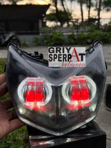 REFLEKTOR LAMPU DEPAN LED SUPRA X 125 FI INJEKSI 2016-2019 BILED PROJIE 2 LENSA LED
