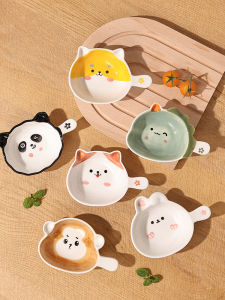 Cute Mini Seasoning Plate Japanese Style Ceramic Dip Sauce Plate Fine Grilled Meat Condiment Plate Soy Sauce Vinegar Dip Plate