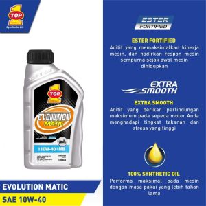 OLI MOTOR MATIC TOP 1 EVOLUTION MATIC 10W40 08 L dan 1 Liter - Original 100%