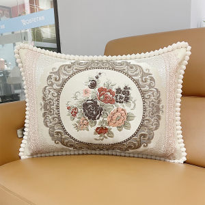 Elegant European Style Rectangular Sofa Pillow Cover Living Room Decor High Quality Polyester Blend Filling All Season Use