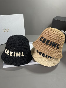 Womens Summer New Bucket Hat Straw Woven Breathable Vacation Style Sunscreen Fishing Cap Versatile Face Slimming Pot Hat
