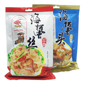 Dalian Special Seafood Sea Cucumber 500g*2 Bags 450g Sea Cucumber Skin Cold Dish Downing Rice Sea Cucumber Thread