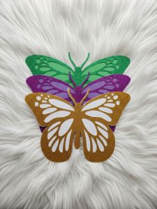 3D Butterfly Backdrop Decoration Colorful Glitter Design for Parties and Events with Vibrant Colors and Sparkling Finish
