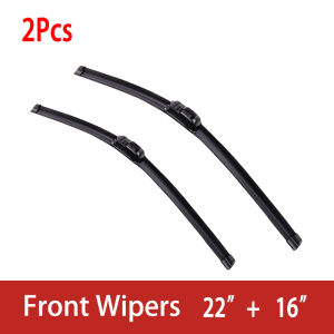 Kcimo | For Hyundai Accent MC 2006-2011 2pcs U Type Soft Rubber Boneless Wiper Blades 22"+16" HD Quiet Durable Windshield Wipers
