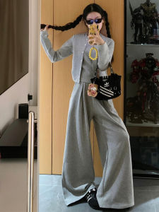 Salt Series Street Style Sportswear Set Womens High Waist Long Pants Casual Two-Piece Set Korean Version Autumn Fashion