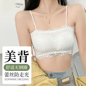 Lace Strap Vest Womens Beautiful Back Pad Tube Top White Base Shirt Inner Wear Anti-Light Bra Underwear Women