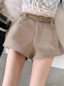 High Waist Straight Leg Casual Shorts Womens Slimming Hot Pants Summer Fashion Commute Style Zipper Pocket Bootcut Pants