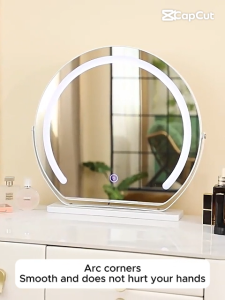 Multifunctional Bathroom LED Mirror with Light Decorative Wall Mounted Lighting Smart Makeup Mirror With Rotate Folding