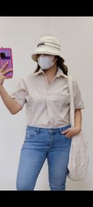 Loose / Oversized Stripes Polo Shirt/ Continuous Sleeves