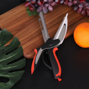 Separable Stainless Steel Barbecue Steak Cutting Shear Household Vegetable Scissors 6 in 1 Multi Kitchen Tool Fruit Knife