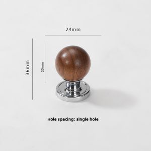 UCUBE | French Style Silver Luxury Cabinet Door Handle Walnut Wood New Chinese Style Single Hole
