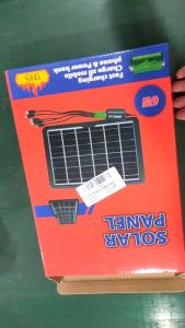 6V 6W 1A Solar Panel 5 in 1 Charging Cable Outlet USB DC Type-C Outdoor Home Portable IP65 Waterproof Solar Panel for Mobile Phone Camera Fan Power Bank