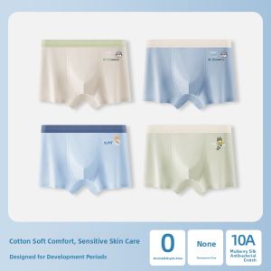 miiow | Antibacterial Youth Underwear Boys Boxer Shorts Middle Waist Cotton Polyester Blend Breathable Comfortable For Teenage Boys