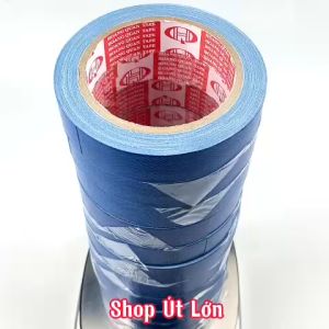 Băng keo vải màu xanh dương rộng 2.4cm dài 13 mét lõi giấy 3mm - 1 cây có 12 cuộn
