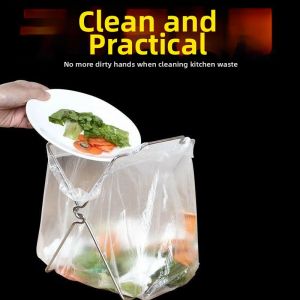 MEISITEKEKE | Stainless Steel Foldable Household Kitchen Bag and Cloth Rack