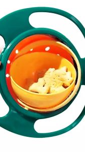 Baby UFO Gyro Bowl 360° Learning Training Bowl Anti-Spill Bowl With Lid For Baby Kids