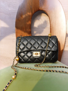 Belle | Genuine Leather Quilted Chain Shoulder Bag