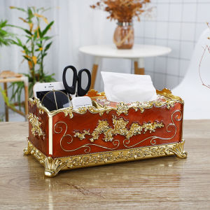 Kotak Tisu Kreatif Besar Mewah tuba Kotak Tisu Kotak Handuk Kertas Kotak Kotak Tisu Mawar Penyimpanan Desktop Berbingkai Emas Vintage Kotak Tisu Mawar Penyimpanan Desktop Ornamen