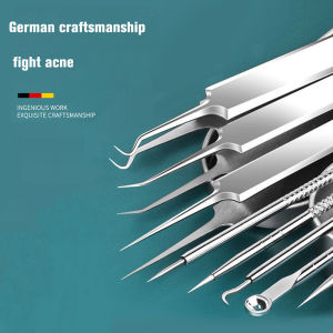 Stainless Steel Acne Clip Cell Tweezers Blackhead Remover Comedone Extractor Makeup Tool Kit
