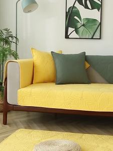 Cotton Sofa Cover Universal 1/2/3/4 Seater Sofa Cover L Shape Sofa Towel Non-slip Solid Color Sofa Slipcover