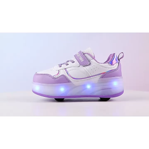 30-34 โรลเลอร์สเก็ตสำหรับเด็ก รองเท้าล้อถอดได้ ที่ถอดออกได้ Pulley Wheeled Shoes Double-W Heels LED shoes แฟชั่น รองเท้ากีฬากลางแจ้ง ชาย / หญิง 【จัดส่งจากประเทศไทย】