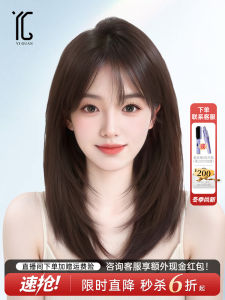 Womens Full Head Wig Lace Frontal Airy Bangs Double Needle Handcrafted Real Hair Invisible Hairpiece Natural Look Bald Cap