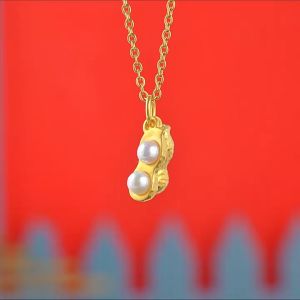 916 original gold Peanut pearl necklace for women gift