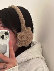 Nữ Y2K Star Fluffy Plush Earmuffs Bảo Vệ Chống Lạnh Tai Che Tai Ấm Áp Màu Trơn Thời Trang Phụ Kiện Đi Xe Đạp