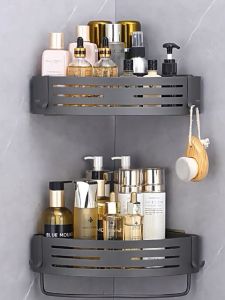 Punch-Free Bathroom Corner Shelf Corner Rack Bathroom Organizer Rack Toilet Cr Organizer Shower Rack