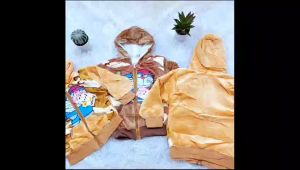 Jaket Bulu Anak 0-2 Tahun Motif Doraemon - Bahan Bulu Lembut, Lucu (KREM/COKLAT) - Ukuran L, XL, XXL