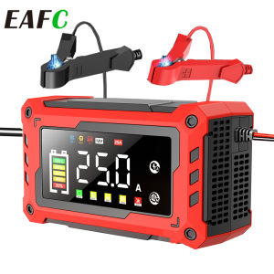 Bộ Sạc Pin Ô Tô Thông Minh EAFC 12V-24V 15A-25A Màn Hình LED Sửa Chữa Xung Cho Ô Tô Và Xe Máy Phục Hồi Lại Pin Cũ