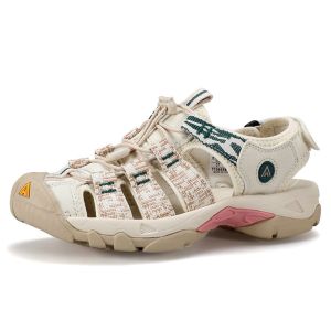 HUMTTO Summer New Outdoor Sandals Mens Couples Hole Shoes Sports Lightweight Headed Beach Shoes Wading Stream Shoes