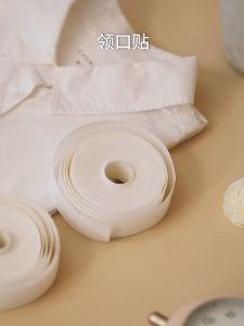 KBR แผ่นซับเหงื่อปกคอเสื้อ เป็นยาว สีขาว ดูดซับเหงื่อ กันสิ่งสกปรก สุขภาพสําหรับผู้ชาย หมวกเสื้อ ติดส้นเท้า