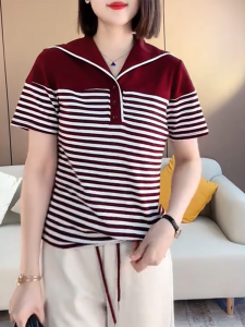 QINGNAER | Stripy Oversized Stylish Tshirt Summer