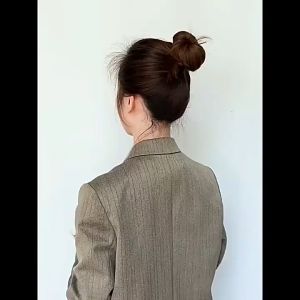 แฮร์พีช ขนมปังผมหยิก - วงยืดหยุ่น+หางม้าสังเคราะห์ - สำหรับผู้หญิงสวมใส่ทุกวัน G2756