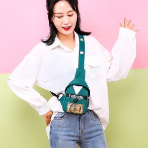 กระเป๋าสะพายข้างผ้าแคนวาสแบบลำลองสำหรับผู้หญิง กระเป๋าใส่โทรศัพท์มือถือแบบสะพายข้างขนาดเล็ก กระเป๋าสะพายไหล่แบบอเนกประสงค์ กระเป๋าสะพายหน้าอกแบบอเนกประสงค์