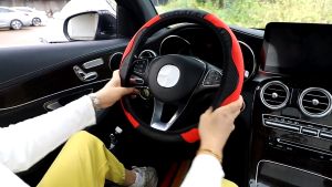 Steering Cover Wheel Covers DAD / Carbon 6D / PU Leather 38CM Car Steering Wheel Cover Fit Most Proton Perodua