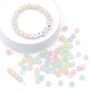115Pcs 8mm Candy Color Round Spacer Beads Acrylic Mermaid Colorful Loose Ball Beads for Jewelry Making DIY Bracelet Earrings Accessories