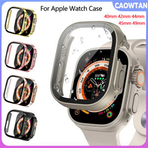 Waterproof Case for Apple Watch Ultra Screen Protector Case 49mm Straight Edge Cover iWatch series 8 SE 7 4 45mm 41mm 44mm 40mm